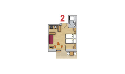 Ferien-Apartment 2 für 2-3 Personen